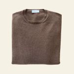 Girocollo in puro Cashmere<br>Castagna